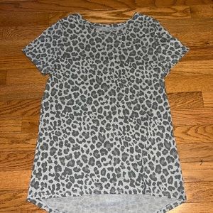 Gray Leopard Print Top. Size small.
